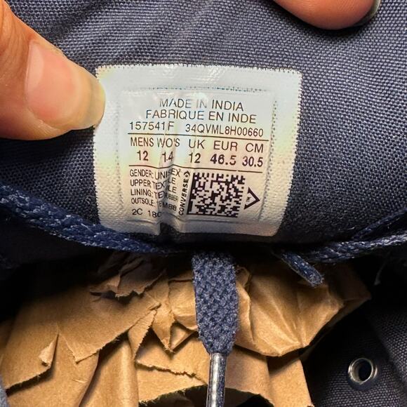 Converse Chuck Taylor All Star Navy Blue High Top Sneakers - Men’s Size 12 - Picture 6 of 7